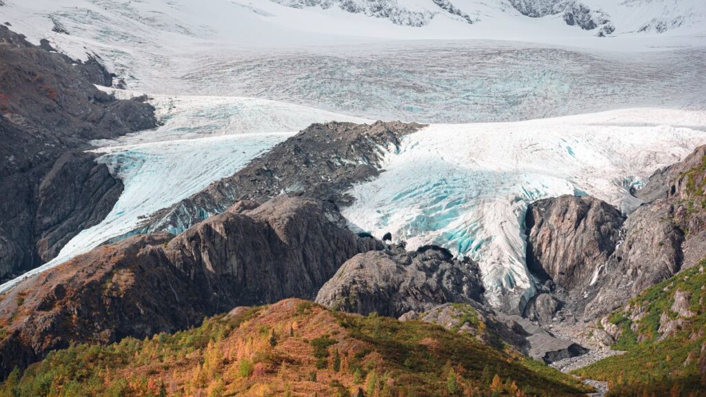 Some of the glaciers in Alaska are visible from the road like the Worthington Glacier